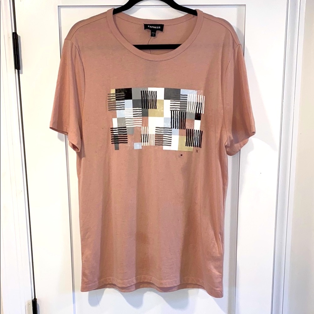 Express Men's Pink Graphic T-Shirt